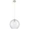 Crown Point Athens 10"W Polished Nickel Cord Pendant With Seedy Shade