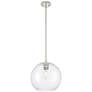 Crown Point Athens 10"W Polished Nickel Stem Pendant With Clear Shade