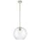 Crown Point Athens 10"W Polished Nickel Stem Pendant With Clear Shade