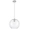 Crown Point Athens 10"W Satin Nickel Cord Hung Pendant With Clear Shade