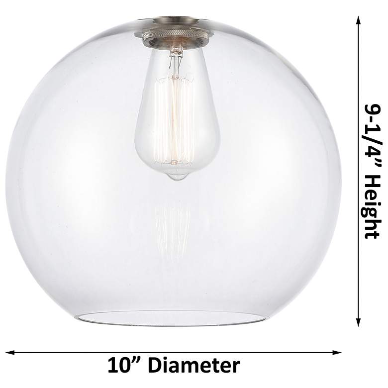 Image 2 Crown Point Athens 10" Wide Satin Nickel Flush Mount With Clear Shade more views