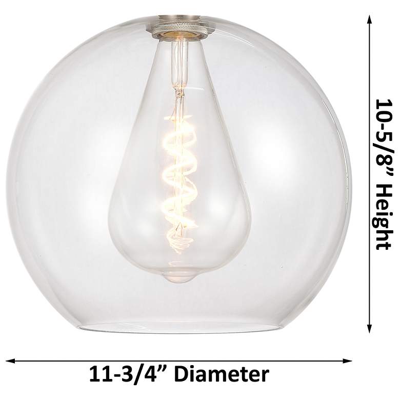 Image 2 Crown Point Athens 12"W Polished Nickel Flush Mount With Clear Shade more views