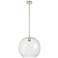 Crown Point Athens 12"W Polished Nickel Stem Pendant With Clear Shade