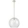 Crown Point Athens 12"W Polished Nickel Stem Pendant With Seedy Shade