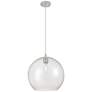 Crown Point Athens 12"W Satin Nickel Cord Hung Pendant With Seedy Shade