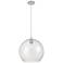 Crown Point Athens 12"W Satin Nickel Cord Hung Pendant With Seedy Shade