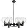 Crown Point Athens 26"W 6 Light Black Stem Chandelier w/ Clear Shade