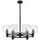 Crown Point Athens 26"W 6 Light Black Stem Chandelier w/ Clear Shade