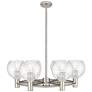 Crown Point Athens 26"W 6-Lt Satin Nickel Stem Chandelier w/ Seedy Shade