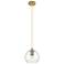 Crown Point Athens 6"W Brushed Brass Cord Hung Pendant With Clear Shade