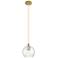 Crown Point Athens 6"W Brushed Brass Cord Hung Pendant With Seedy Shade
