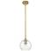 Crown Point Athens 6"W Brushed Brass Stem Hung Pendant With Clear Shade