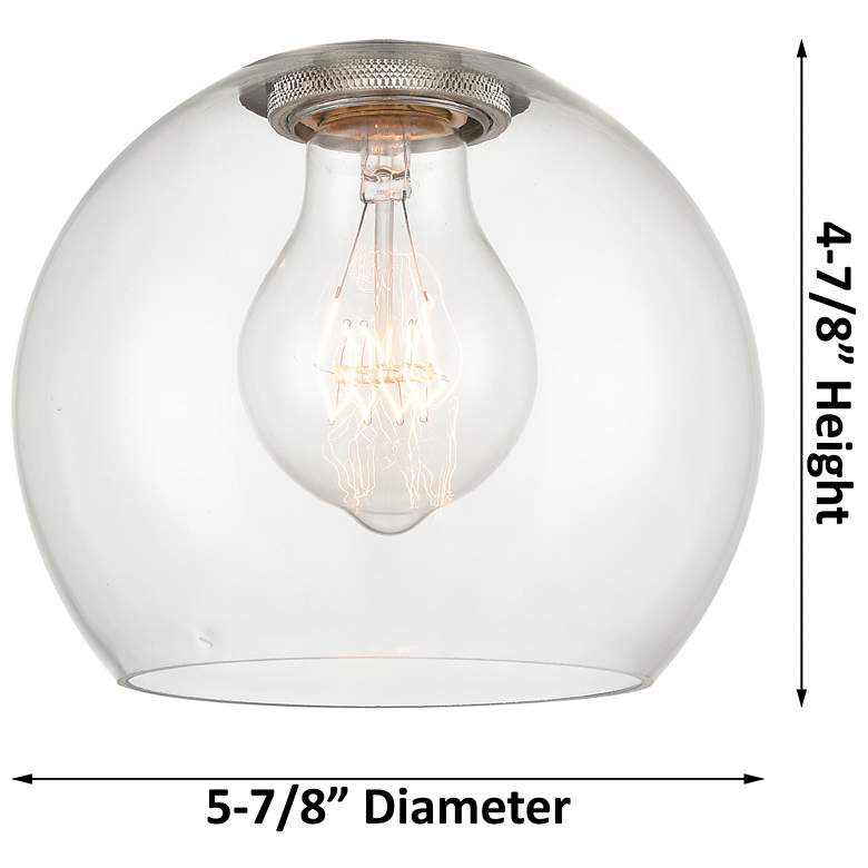 Image 2 Crown Point Athens 6"W Brushed Brass Stem Hung Pendant With Clear Shade more views