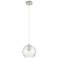 Crown Point Athens 6"W Polished Nickel Cord Pendant With Seedy Shade