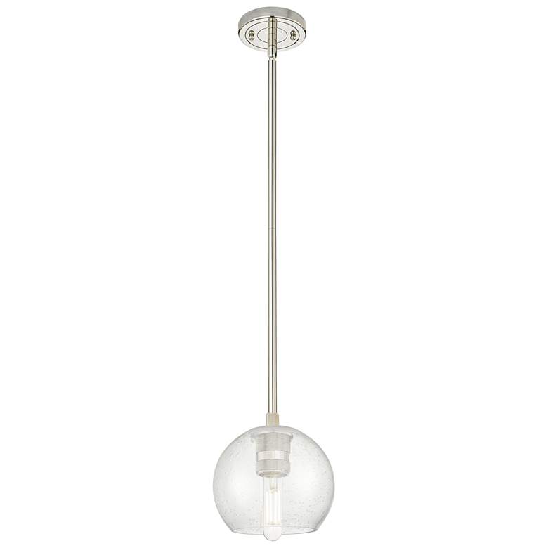 Image 1 Crown Point Athens 6"W Polished Nickel Stem Pendant With Seedy Shade