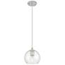 Crown Point Athens 6"W Satin Nickel Cord Hung Pendant With Clear Shade