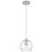 Crown Point Athens 6"W Satin Nickel Cord Hung Pendant With Clear Shade