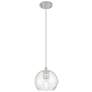Crown Point Athens 6"W Satin Nickel Cord Hung Pendant With Seedy Shade