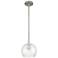 Crown Point Athens 6"W Satin Nickel Stem Hung Pendant With Seedy Shade