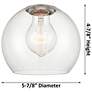 2_Crown Point Athens 6" Wide Matte Black Flush Mount With Clear Shade more views