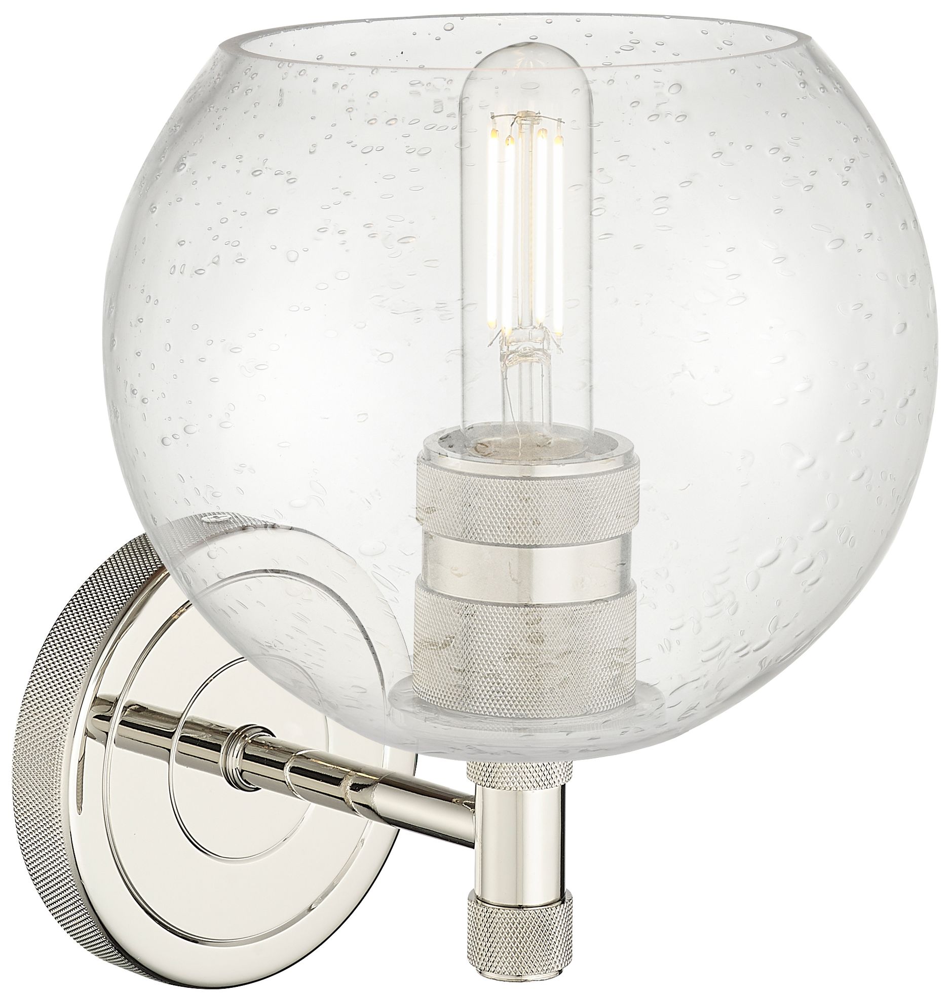 Image 2 Crown Point Athens 8.25"H Polished Nickel Wall Sconce With Clear Shade more views