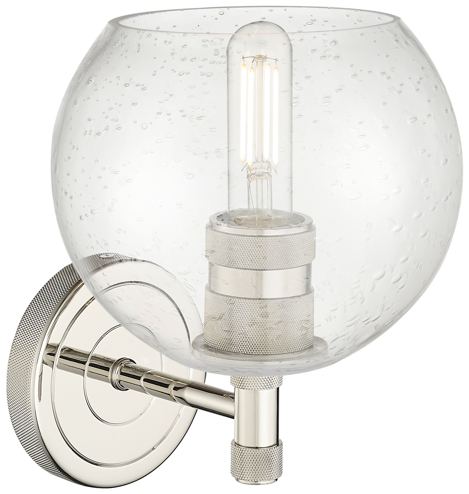 Image 2 Crown Point Athens 8.25"H Polished Nickel Wall Sconce With Seedy Shade more views