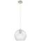 Crown Point Athens 8"W Polished Nickel Cord Pendant With Clear Shade