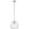 Crown Point Athens 8"W Polished Nickel Stem Pendant With Clear Shade