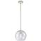 Crown Point Athens 8"W Polished Nickel Stem Pendant With Seedy Shade