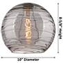 2_Crown Point Athens Deco Swirl 10"W Black Flush Mount w/ Smoke Shade more views