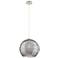 Crown Point Athens Deco Swirl 10"W Nickel Cord Pendant w/ Smoke Shade
