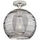 Crown Point Athens Deco Swirl 10"W Satin Nickel Flush Mount w/ Smoke Shade