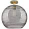 Crown Point Athens Deco Swirl 12"W Brass Flush Mount w/ Smoke Shade