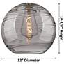 2_Crown Point Athens Deco Swirl 12"W Nickel Flush Mount w/ Smoke Shade more views