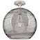 Crown Point Athens Deco Swirl 12"W Satin Nickel Flush Mount w/ Smoke Shade