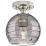 1_Crown Point Athens Deco Swirl 6"W Nickel Flush Mount w/ Smoke Shade