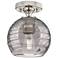Crown Point Athens Deco Swirl 6"W Nickel Flush Mount w/ Smoke Shade