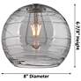 2_Crown Point Athens Deco Swirl 8"W Nickel Flush Mount w/ Smoke Shade more views