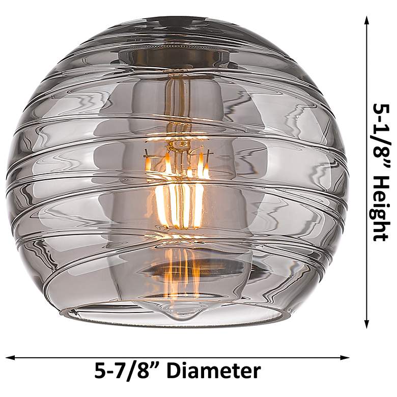 Image 2 Crown Point Athens Swirl 26"W 6-Lt Brass Stem Chandelier w/ Smoke Shade more views