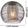 2_Crown Point Athens Swirl 26"W 6-Lt Nickel Stem Chandelier w/ Smoke Shade more views