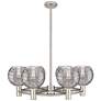 Crown Point Athens Swirl 26"W 6-Lt Satin Stem Chandelier w/ Smoke Shade