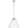 Crown Point Berkshire 12"W Polished Nickel Stem Pendant w/ Seedy Shade