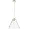 Crown Point Berkshire 12"W Polished Nickel Stem Pendant w/ Seedy Shade