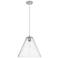 Crown Point Berkshire 12"W Satin Nickel Cord Pendant With Seedy Shade