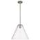 Crown Point Berkshire 12"W Satin Nickel Stem Pendant With Seedy Shade