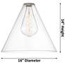 2_Crown Point Berkshire 16"W Brushed Brass Cord Pendant With Clear Shade more views
