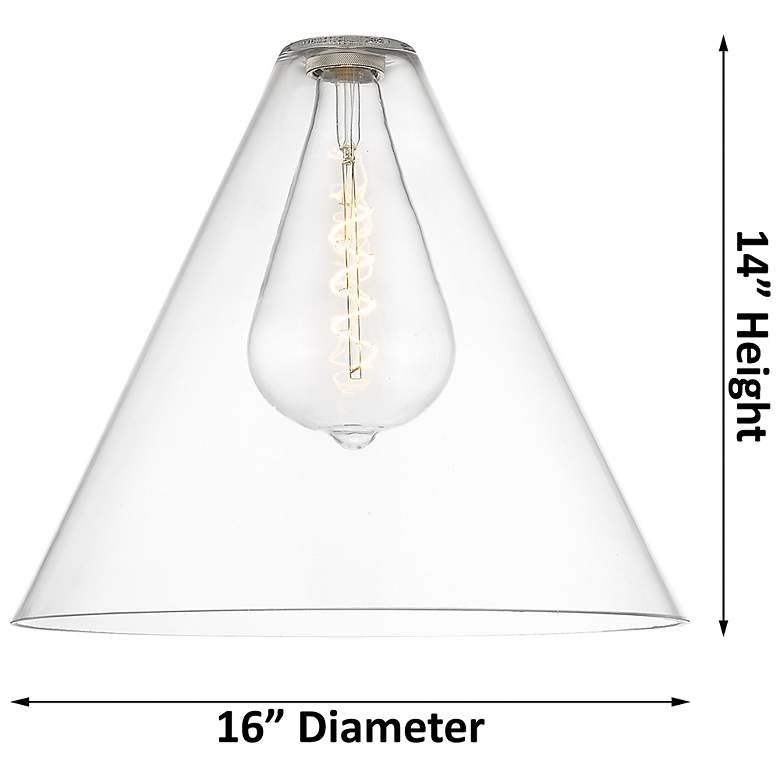 Image 2 Crown Point Berkshire 16"W Brushed Brass Stem Pendant With Clear Shade more views