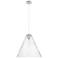 Crown Point Berkshire 16"W Polished Nickel Cord Pendant w/ Seedy Shade