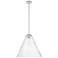 Crown Point Berkshire 16"W Polished Nickel Stem Pendant w/ Seedy Shade