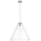 Crown Point Berkshire 16"W Satin Nickel Cord Pendant With Clear Shade